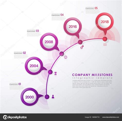 Infographic Startup Milestones Timeline Vector Template Stock Vector