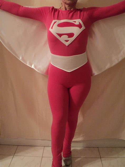 Pink Supergirl Superwoman Leotard Catsuit New Arrival Costumes