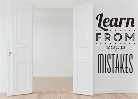 Learn From Your Mistakes Wall Decal Motivation Quote Decor Etsy