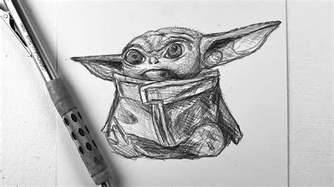Beginners Baby Yoda Easy Drawing