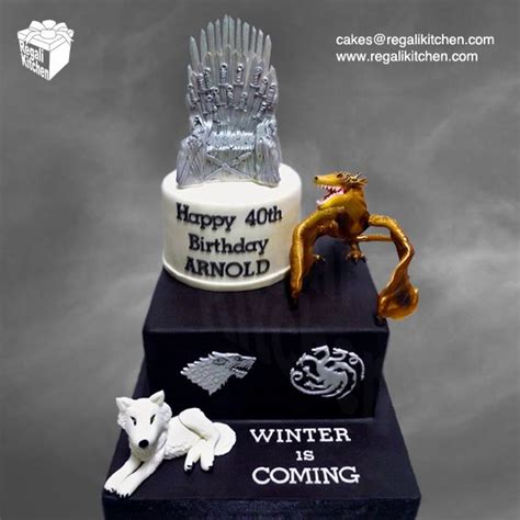 Game Of Thrones Cake Iron Throne Dragon Direwolf Cake Toppers