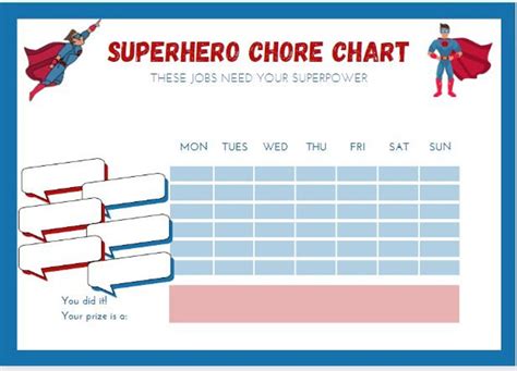 Superhero Chore Chart Etsy