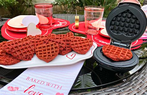 Valentines Day Breakfast With Heart Shaped Waffles Made By A Princess