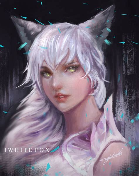 White Fox By Jackiefelixwei On Deviantart Fantasy Images Art Station
