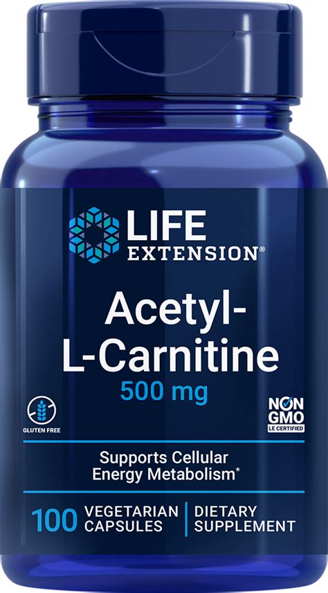 Acetyl L Carnitine 500 Mg 100 Capsules Life Extension