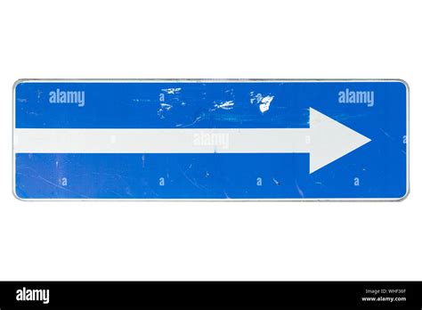 One Way Street In Direction Of Right Arrow Road Sign Isolated On White
