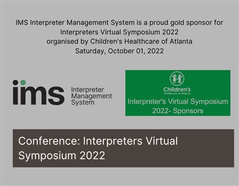 Conference Ims Interpreter Management System Is Proudly Sponsoring The