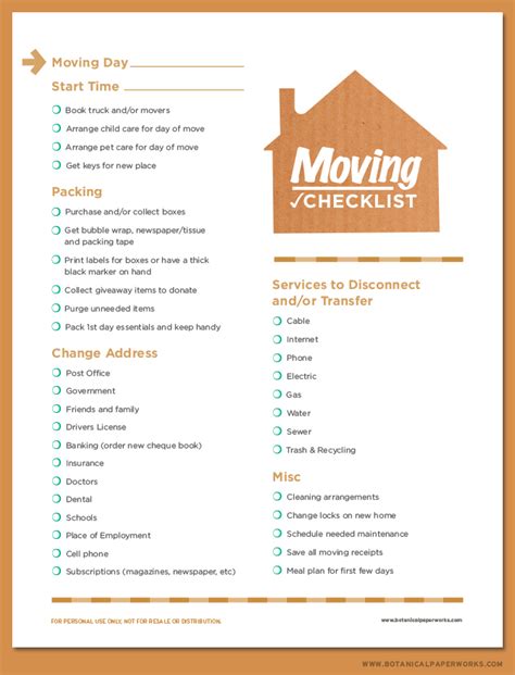 Printable Moving Change Of Address Checklist Printable Word Searches