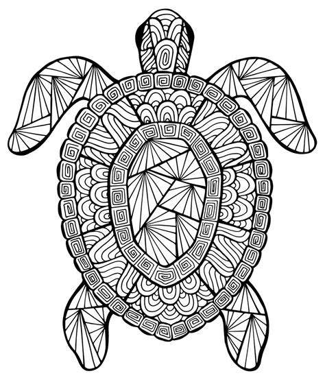 Incredible Turtle Animals Coloring Pages For Adults Justcolor