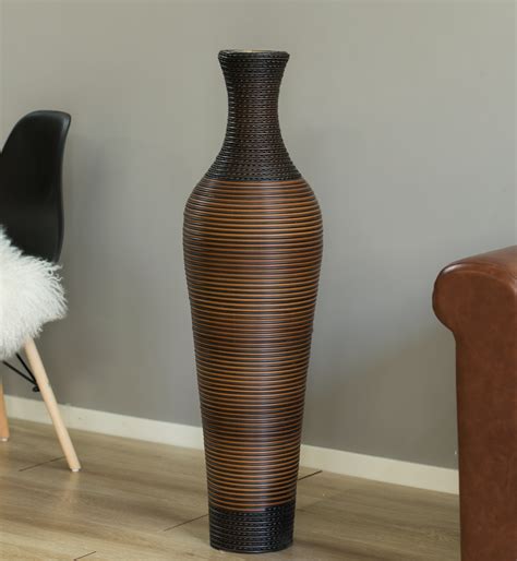 New Decorative Artificial Rattan Dark Brown Tall 39 Inch Standing Floor