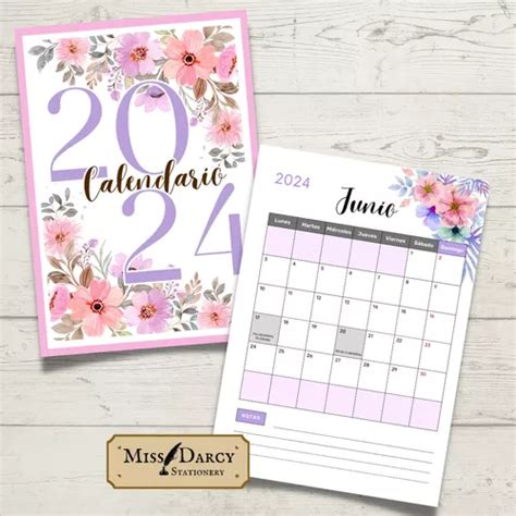 Calendario 2024 Almanaque Mensual Portadas Imprimible A4 En Venta En