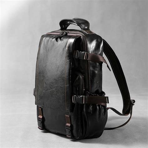 Leather Cool Mens Backpack Large Travel Backpack Hiking Backpack For M