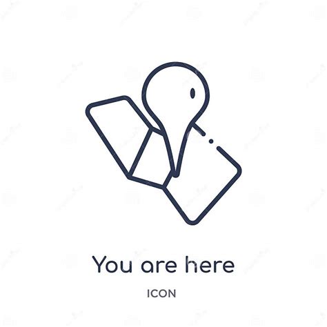 Linear You Are Here Icon From Maps And Locations Outline Collection
