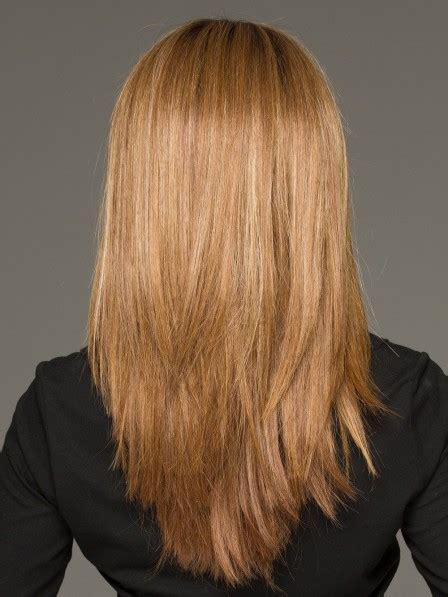 Long Straight Human Hair Blonde Wigs Modern Hairstyle With A Blunt Bang