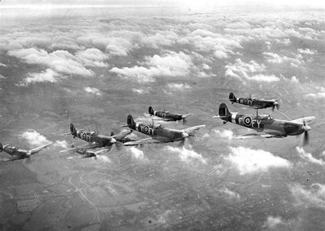 Eight Spitfire Mk Ix Of No 611 Squadron Based At Biggin Hill England