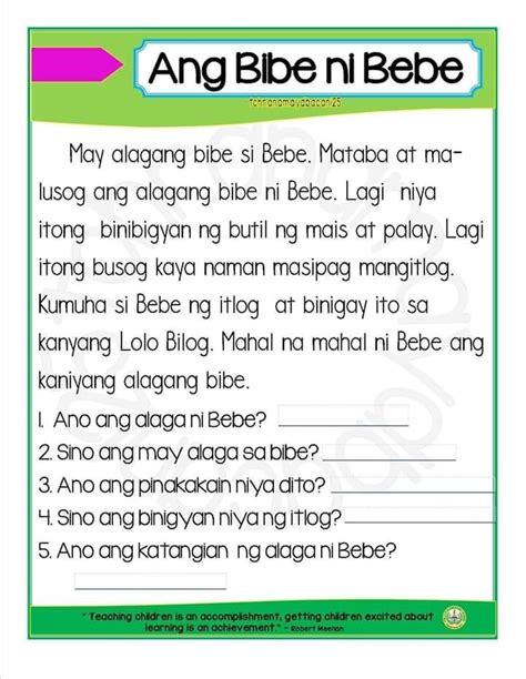 Free Filipino Reading Comprehension By Oliotopia Tpt 34 Tagalog Ideas