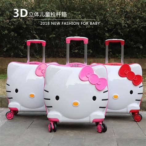 Luggage Bag New 19 Inch Cute Cat Childrens Suitcase 3d Student Luggage
