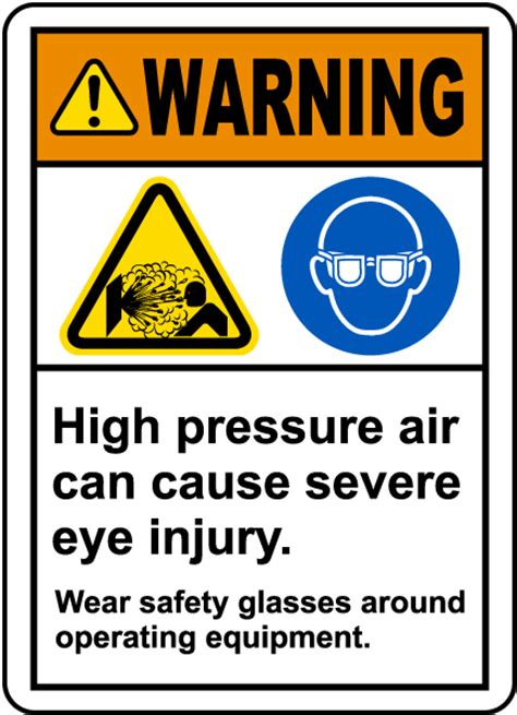 wear safety glasses around equipment label j5237 by