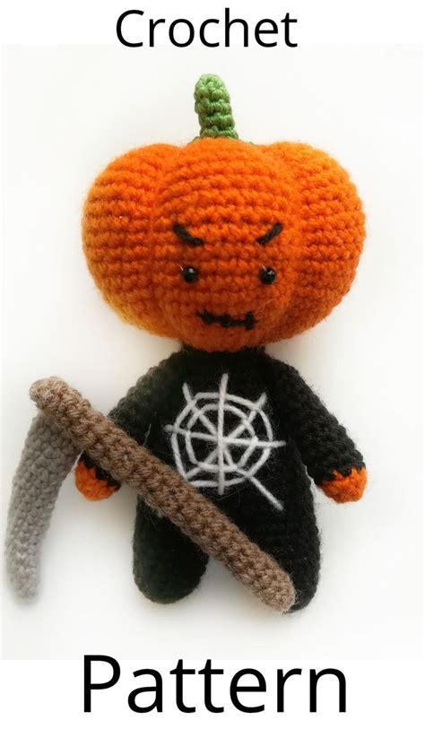 Pumpkin Crochet Patternamigurumi Pumpkin Crochet Halloween Etsy