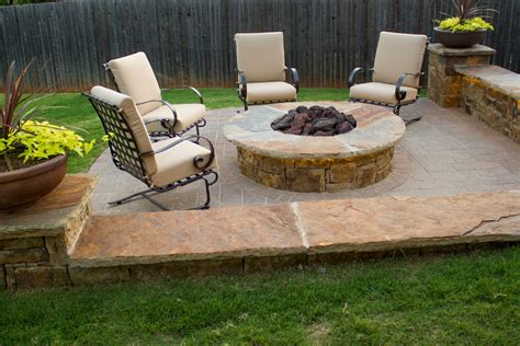 Fireplaces And Fire Pits Under Lit Fire Pit And Patio Area Craftsman