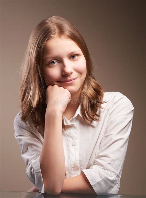 Cute Smiling Teen Schoolgirl Stock Image Image Of Caucasian Lovely