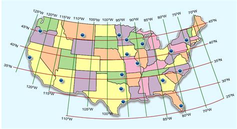 Acquire Map Of Usa With Longitude And Latitude Lines And Cities Free Photos