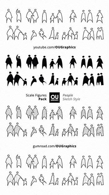 Scale Figures Pack By Ou Graphics Sketches Of People Sketch Coloring