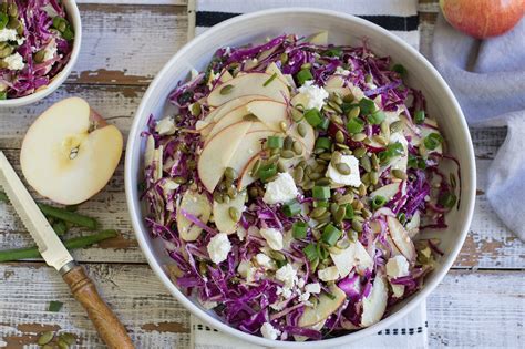 Red Cabbage And Apple Slaw With Feta Divine Fruits