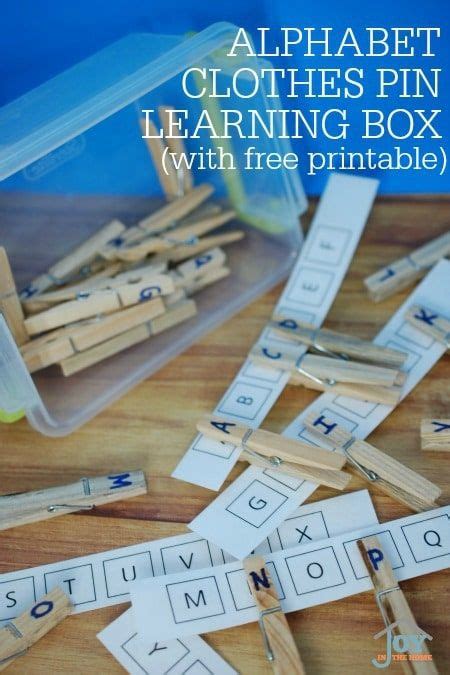 Alphabet Clothes Pins Learning Box With Free Printables Kids