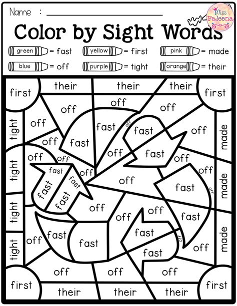 Preschool, pre k, kindergarten, first grade, 2nd grade, 3rd grade, and all common words for early readers. There are 20 pages of color by sight words worksheets in ...