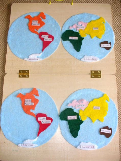 Felt Continents Map Planisphere Activity An Original Project Created