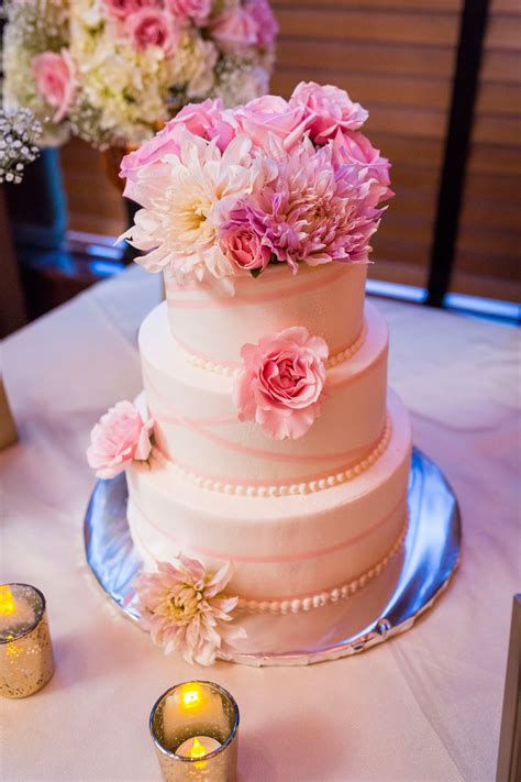 It's your wedding, your cake, your day, says aumiller. Three-Tier White Wedding Cake with Pink Flowers