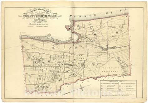 Historic 1882 Map Atlas Of The 24th Ward City Of New York Outline