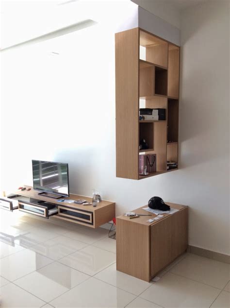We used drawers but you can certainly use doors and shelves, if you prefer. fukusu: Living Room TV cabinet and Wall Hang Divider with ...