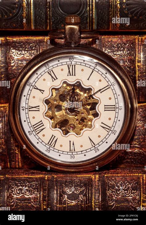 Antique Clock Dial Close Up Vintage Pocket Watch Stock Photo Alamy