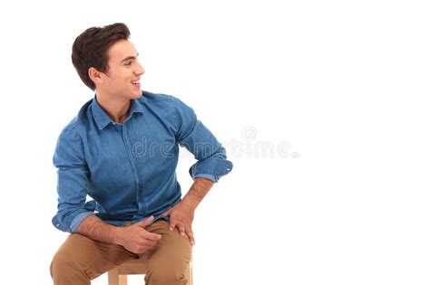 Man Sitting Chair Laughing Side View Stock Photos Free And Royalty Free