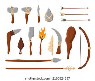 Tools Weapons Stone Age Prehistoric Axes Stock Vector Royalty Free