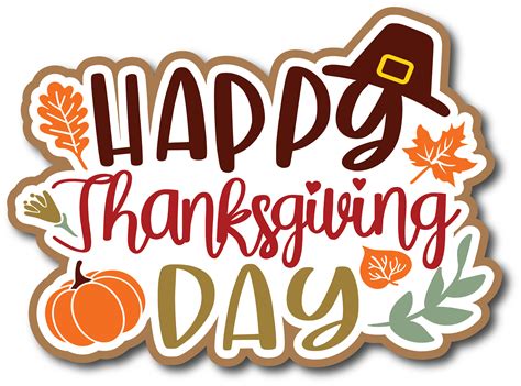 Happy Thanksgiving Day Scrapbook Page Title Sticker Thanksgiving