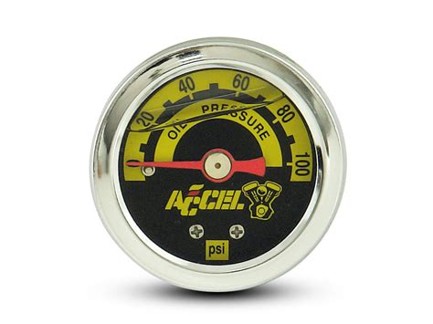 Accel 100psi Oil Pressure Gauge Chrome 7122