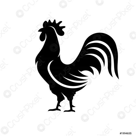 Black Silhouette Rooster Logo Rooster Silhouette Roos