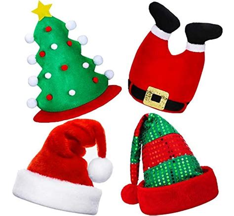 4 Sombreros De Navidad Sombreros De Papá Noel Sombreros Mercado Libre