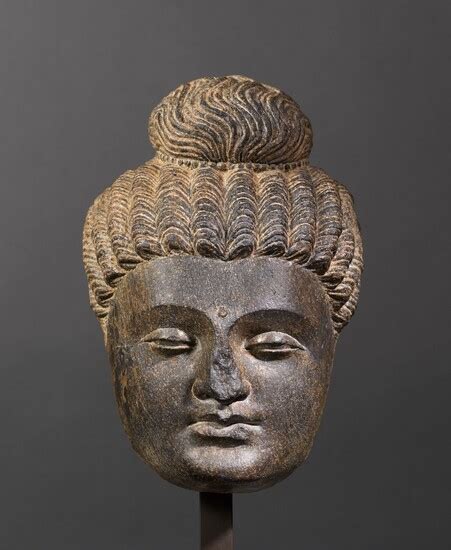 tête de buddha art du gandhâra ca 2° 4° lot 150 cornette