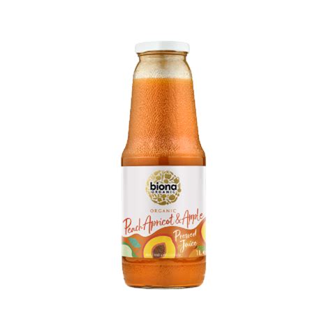 Biona Org Peach Apricot And Apple Juice Pressed 1lt