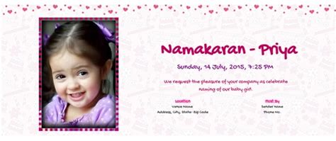 Heartfelt baby naming ceremony invitation template. Free Naming Ceremony / Namakaran Invitation Card & Online ...