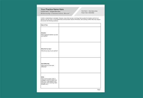Enhance Your Relationship With Printable Couples Communication Worksheets