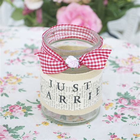 Just Married Recycled Jam Jar Tea Light By Abigail Bryans Designs
