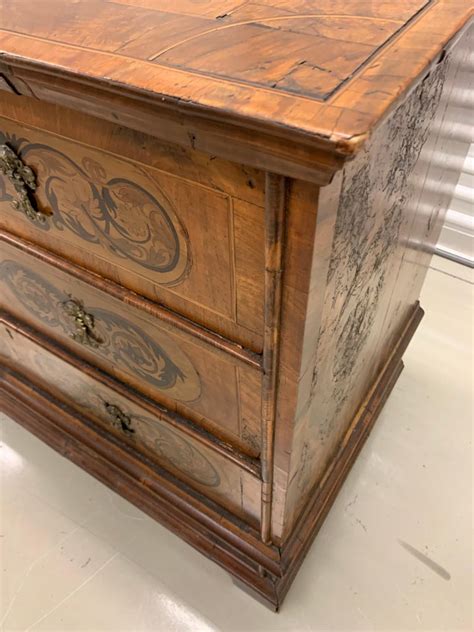 Antique Marquetry Chest Of Drawers Commode Dresser Made In Italy For