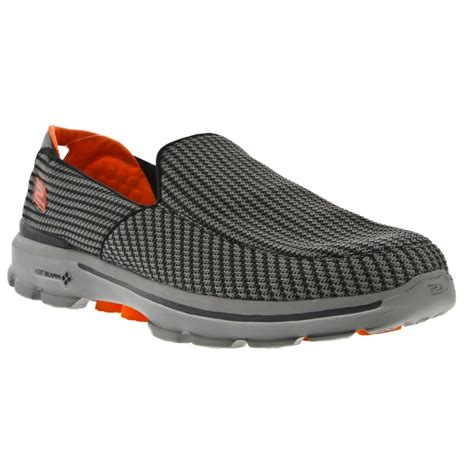 Skechers Mens Go Walk 3 Charcoalorange Walking Shoes 53980