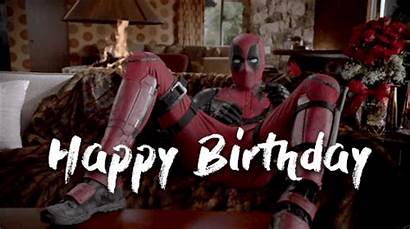 Birthday Funny Happy Gifs Deadpool Marvel Rose