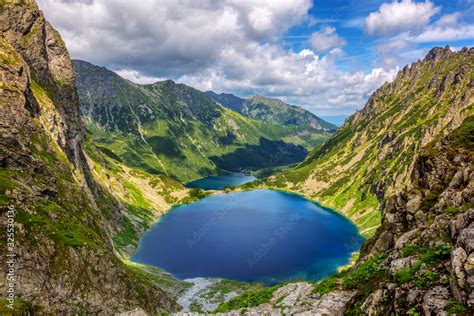 Morskie Oko Lake In The Tatra Mountains Poland Rysy Okleiny